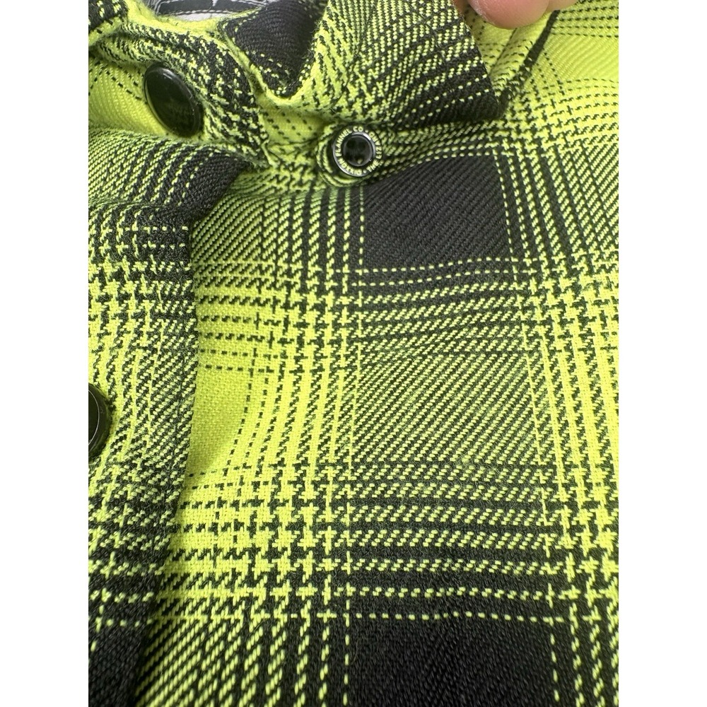 Dixxon Long Sleeve Flannel Button- Up The Lizard Womens Medium Green Black Plaid - Picture 7 of 16